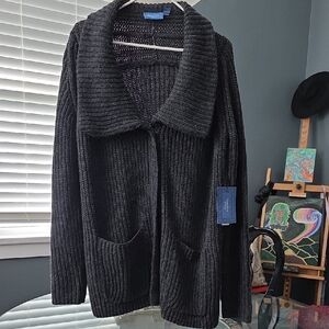 Simply Vera Vera Wang Black Textured Sweater